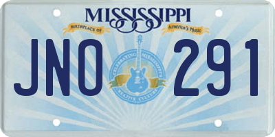 MS license plate JNO291