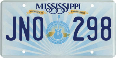 MS license plate JNO298