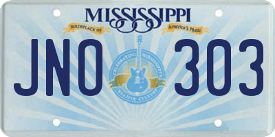 MS license plate JNO303