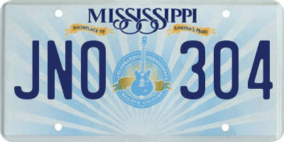 MS license plate JNO304