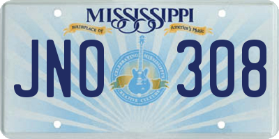 MS license plate JNO308