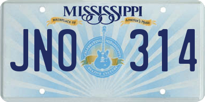 MS license plate JNO314