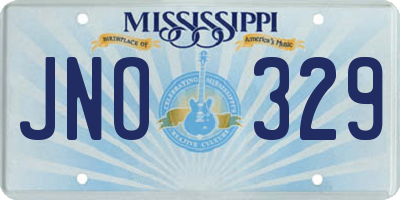 MS license plate JNO329