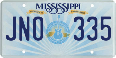 MS license plate JNO335