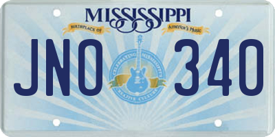 MS license plate JNO340