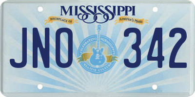 MS license plate JNO342