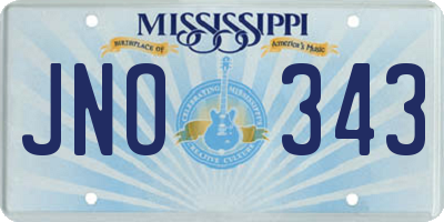 MS license plate JNO343