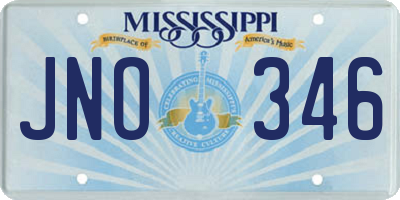 MS license plate JNO346