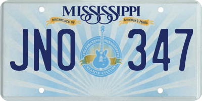 MS license plate JNO347