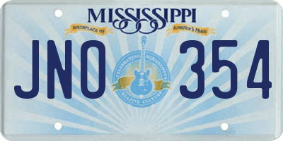 MS license plate JNO354