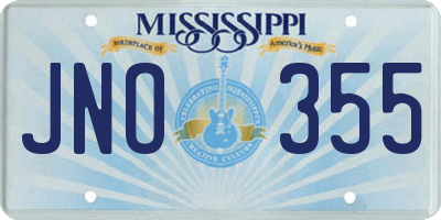 MS license plate JNO355