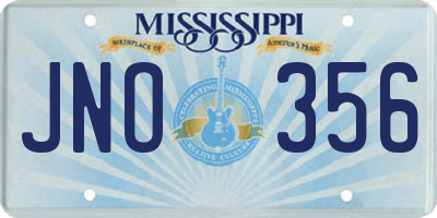 MS license plate JNO356