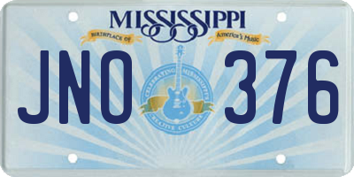 MS license plate JNO376