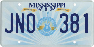 MS license plate JNO381
