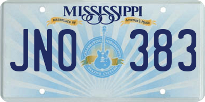 MS license plate JNO383