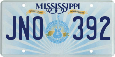 MS license plate JNO392