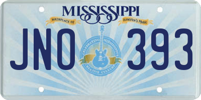 MS license plate JNO393