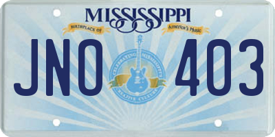MS license plate JNO403