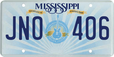 MS license plate JNO406