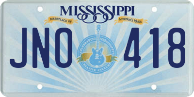 MS license plate JNO418