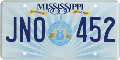 MS license plate JNO452