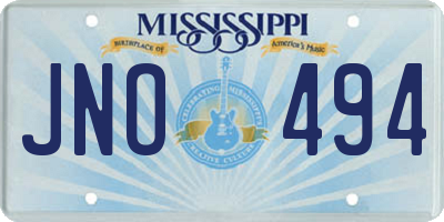 MS license plate JNO494