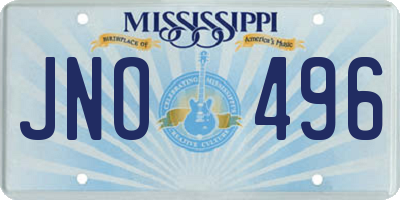MS license plate JNO496