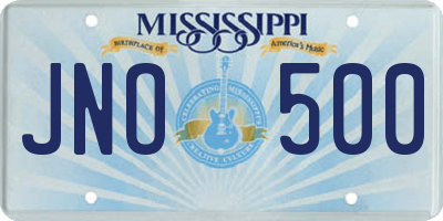 MS license plate JNO500