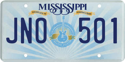 MS license plate JNO501
