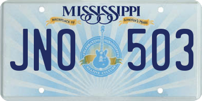 MS license plate JNO503