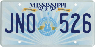 MS license plate JNO526