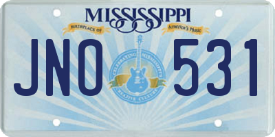 MS license plate JNO531