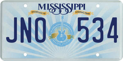 MS license plate JNO534