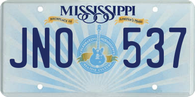 MS license plate JNO537