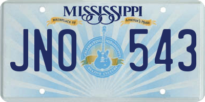 MS license plate JNO543