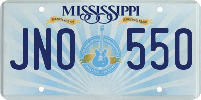 MS license plate JNO550