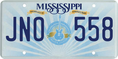 MS license plate JNO558