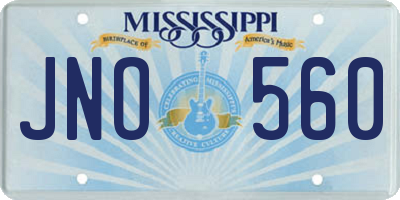 MS license plate JNO560