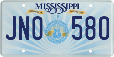 MS license plate JNO580