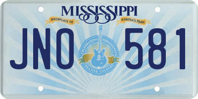 MS license plate JNO581