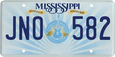 MS license plate JNO582