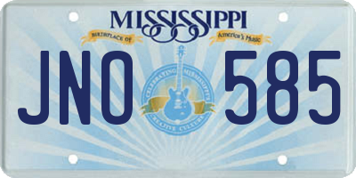MS license plate JNO585