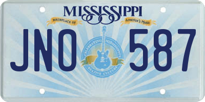MS license plate JNO587