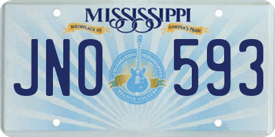 MS license plate JNO593