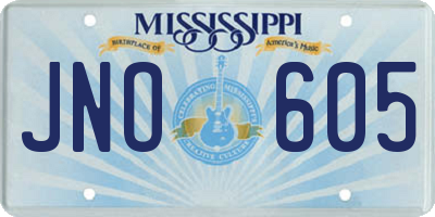 MS license plate JNO605