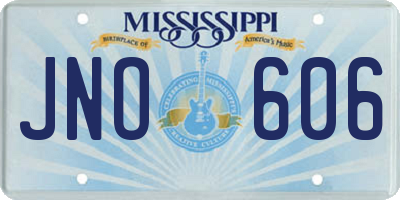 MS license plate JNO606
