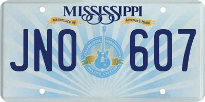 MS license plate JNO607