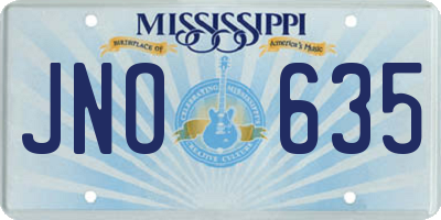 MS license plate JNO635