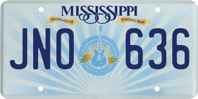 MS license plate JNO636