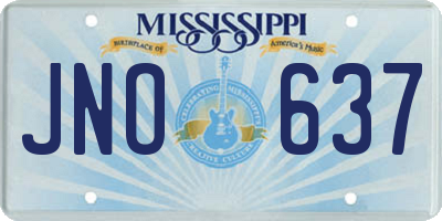 MS license plate JNO637
